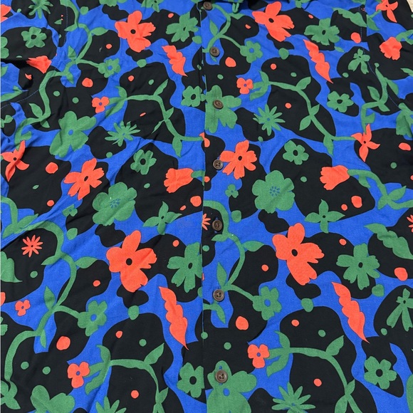 Adult Collar Shirt, floral print, short sleeve - Picture 3 of 4